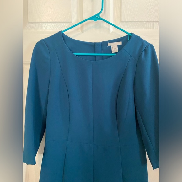 Teal 3/4 sleeve dress - Picture 3 of 3
